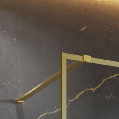 Paroi de douche à l'italienne transparente, profilé doré 120 cm, Schulte Impériale Contoura