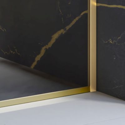 Paroi de douche à l'italienne transparente, profilé doré 120 cm, Schulte Impériale Contoura