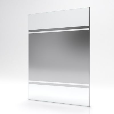 Paroi de Douche avec Bande Miroir 140x200cm - Verre 8mm - Profilé Chrome - FREEDOM 2 MIRROR