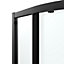 Paroi de douche avec receveur accès d'angle 80 x 120 cm, droite, portes coulissantes, profilés noir, GoodHome Ledava