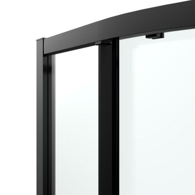 Paroi de douche avec receveur accès d'angle 80 x 120 cm, droite, portes coulissantes, profilés noir, GoodHome Ledava