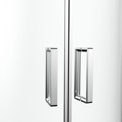 Paroi de douche avec receveur accès d'angle 80 x 120 cm, gauche, portes coulissantes, profilés chrome, GoodHome Ledava