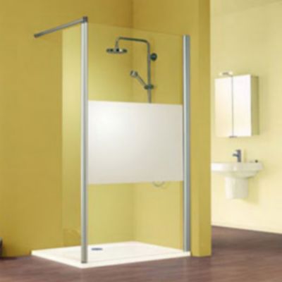 Paroi de douche avec volet pivotant l.100 + 35 cm, verre dépoli, sans Fixil, Schulte MasterClass