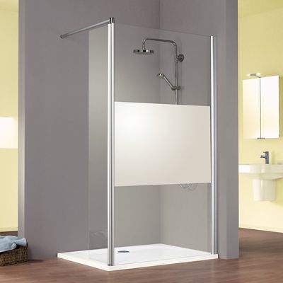 Paroi de douche avec volet pivotant l.90 + 35 cm, verre dépoli, avec Fixil, Schulte MasterClass