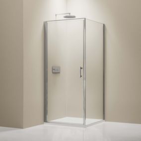 Paroi de douche, cabine de douche d'angle, en verre véritable NANO EX416, 100 x 100 x 195cm, avec receveur