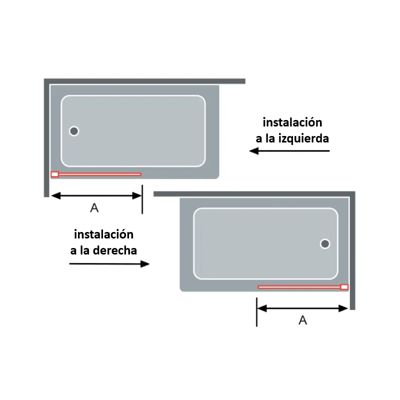 Paroi de douche coulissante DELTA - Blanc - Sérigraphié - 135-137.6 cm - Fermeture amortie - Réversible - Anticalcaire