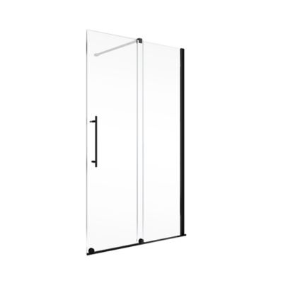 Paroi de douche coulissante l.140xH.200cm, Walk In, verre transparent anticalcaire 8mm, profilé noir mat, Schulte NewStyle