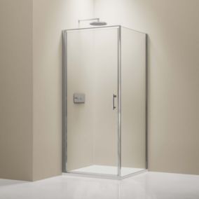 Paroi de douche d'angle 8 mm NANO verre véritable EX416 verre transparent, 100 x 100 x 195 cm