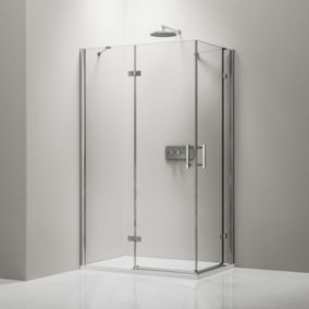 Paroi de douche d'angle en verre véritable de 8mm NANO transparent DX407, 100cm, 100cm