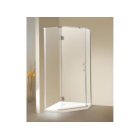 Paroi de douche d'angle porte battante - receveur inclus - ARDIA - 90x185 cm