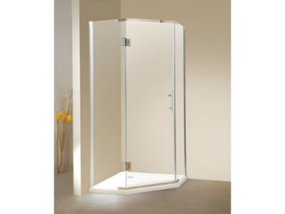 Paroi de douche d'angle porte battante - receveur inclus - ARDIA - 90x185 cm