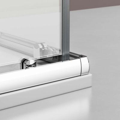 Paroi de douche d'angle porte coulissante en verre véritable NANO, EX506, 90x90x195cm - sans receveur