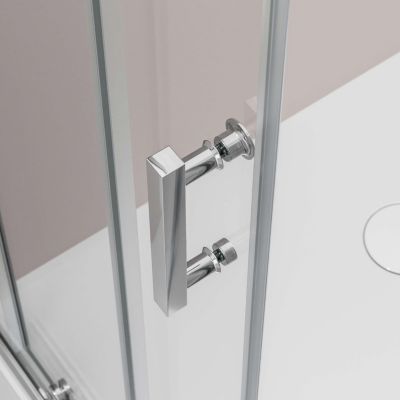 Paroi de douche d'angle porte coulissante en verre véritable NANO, EX506, 90x90x195cm - sans receveur