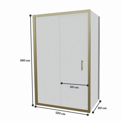 Paroi de douche d'angle porte coulissante + retour fixe GOLDY 120 cm x 90 cm