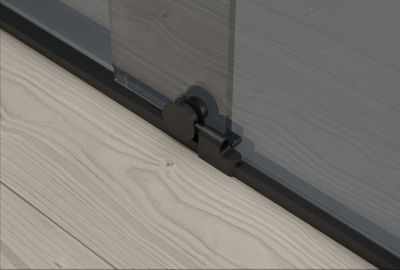 Paroi de douche en niche noire mat 195x140cm verre gris 8mm Cabine de douche porte coulissante - NT101