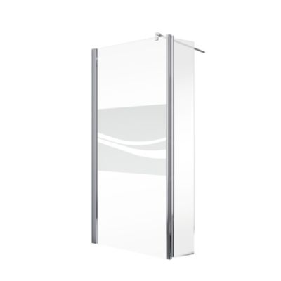 Paroi De Douche Fixe Schulte 140x200 Cm – Verre Sécurité 6 Mm Décor Liane, Aspect Chromé, Barre Incluse