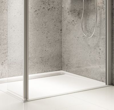 Paroi de douche fixe à l'italienne avec volet pivotant l.90+35xH.200cm, verre transparent anticalcaire 6mm, profilé alu-argenté, Schulte MasterClass