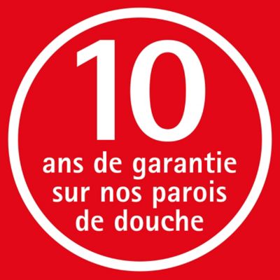 Paroi de douche fixe à l'italienne l.100xH.190cm, Walk In, verre transparent anticalcaire 5-6mm, décor Softcube, profilé chromé, Schulte NewStyle