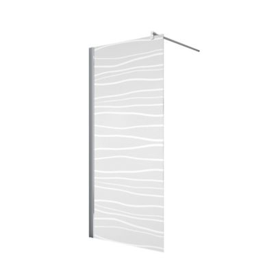 Paroi de douche fixe à l'italienne l.120xH.190cm, Walk In, verre transparent anticalcaire 6mm, décor Mistral, profilé chromé, Schulte NewStyle