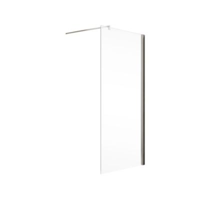 Paroi de douche fixe à l'italienne l.80xH.200cm, verre transparent anticalcaire 6mm, profilé chromé, Schulte Free