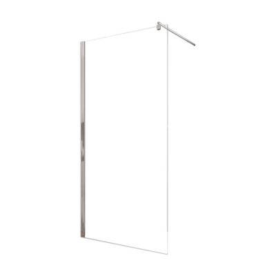 Paroi de douche fixe à l'italienne l.80xH.200cm, Walk In, verre transparent anticalcaire 6mm, profilé chromé, Schulte Newstyle