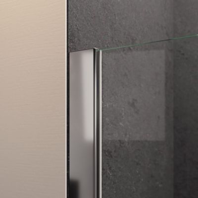 Paroi de douche fixe à l'italienne l.80xH.200cm, Walk In, verre transparent anticalcaire 6mm, profilé chromé, Schulte Newstyle