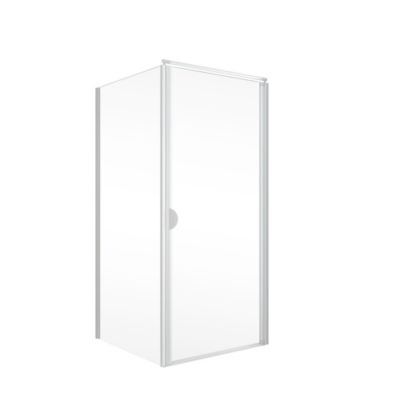 Paroi de douche fixe anticalcaire I.80 cm, verre transparent, profilés blanc, Schulte Sunny