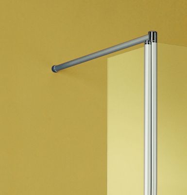 Paroi de douche fixe avec volet pivotant l.120 + 35 x H.200 cm Walk In, profilés aluminium chrome, Schulte MasterClass