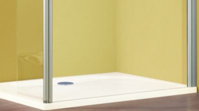 Paroi de douche fixe avec volet pivotant l.120 + 35 x H.200 cm Walk In, profilés aluminium chrome, Schulte MasterClass