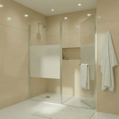 Paroi de douche fixe Cooke & Lewis Onega sérigraphiée 70 cm