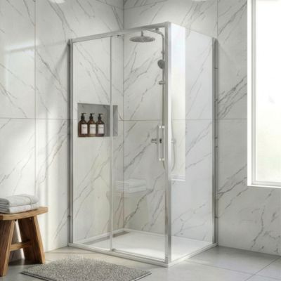 Paroi de douche fixe Cooke & Lewis Zilia transparente 80 cm