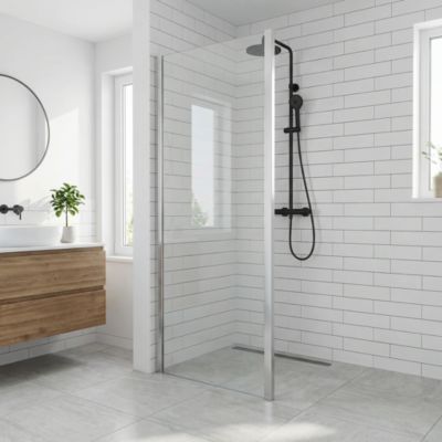 Paroi de douche fixe Cooke & Lewis Zilia transparente 90 cm