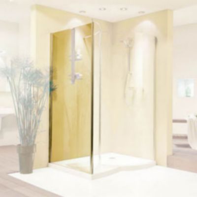 Paroi de douche fixe droite Liberté chrome + anti-calcaire