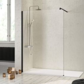 Paroi de douche fixe FRESH avec profil NOIR MAT 110 cm