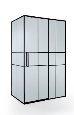 Paroi de douche fixe GoodHome Ahti transparente profilé noir 90 cm