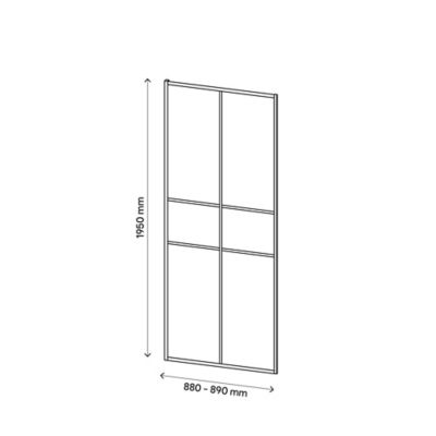 Paroi de douche fixe GoodHome Ahti transparente profilé noir 90 cm