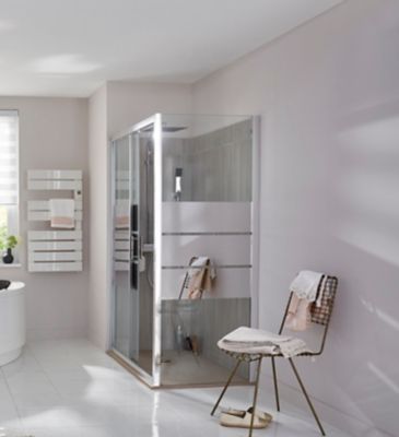 Paroi de douche fixe GoodHome Beloya miroir 80 cm