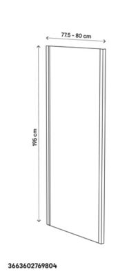 Paroi de douche fixe GoodHome Naya transparente 80 cm