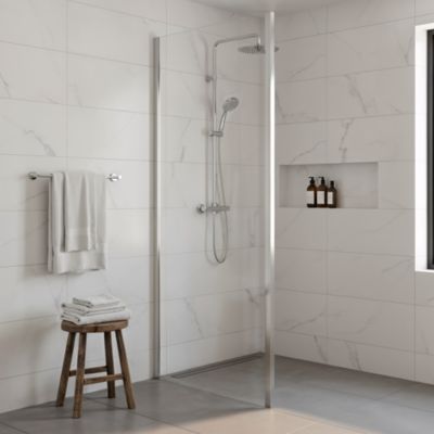 Paroi de douche fixe GoodHome Naya transparente 80 cm