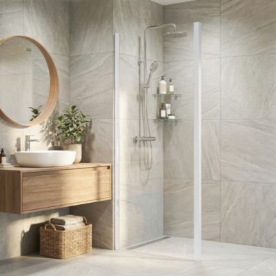 Paroi de douche fixe GoodHome Naya transparente 90 cm