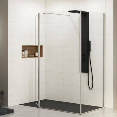 Paroi de douche fixe Kinedo EKINOX (à coupler avec EKINOX Solo ou Duo) L1,00m H2,07 m inox