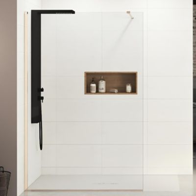 Paroi de douche fixe Kinedo EKINOX Solo L90cm H2,07 m cuivré barre haute