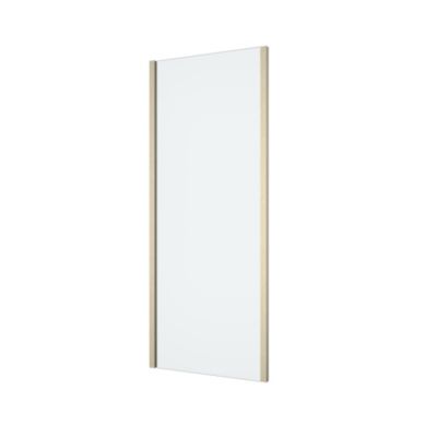Paroi de douche fixe l.80 x 195 cm, profilés aluminium finition doré brossé, GoodHome Ledava