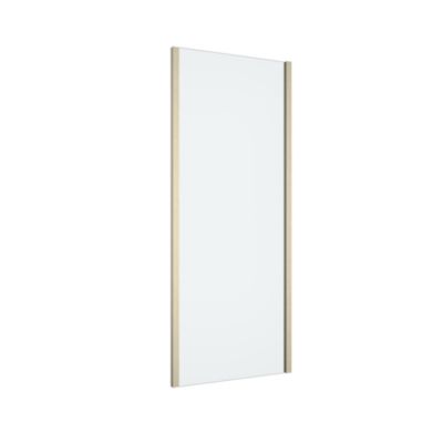 Paroi de douche fixe l.80 x 195 cm, profilés aluminium finition doré brossé, GoodHome Ledava