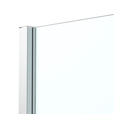 Paroi de douche fixe l.80 x H.195 cm, bandes miroir, profilés aluminium chrome, GoodHome Ledava