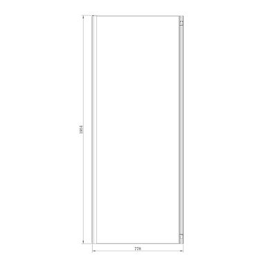 Paroi de douche fixe l.80 x H.195 cm, verre transparent, profilés aluminium chrome, GoodHome Ledava
