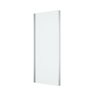Paroi de douche fixe l.80 x H.195 cm, verre transparent, profilés aluminium chrome, GoodHome Ledava