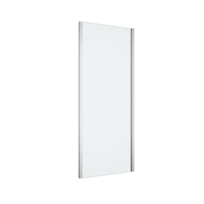 Paroi de douche fixe l.80 x H.195 cm, verre transparent, profilés aluminium chrome, GoodHome Ledava