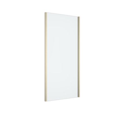 Paroi de douche fixe l.90 x 195 cm, profilés aluminium finition doré brossé, GoodHome Ledava