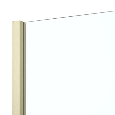 Paroi de douche fixe l.90 x 195 cm, profilés aluminium finition doré brossé, GoodHome Ledava